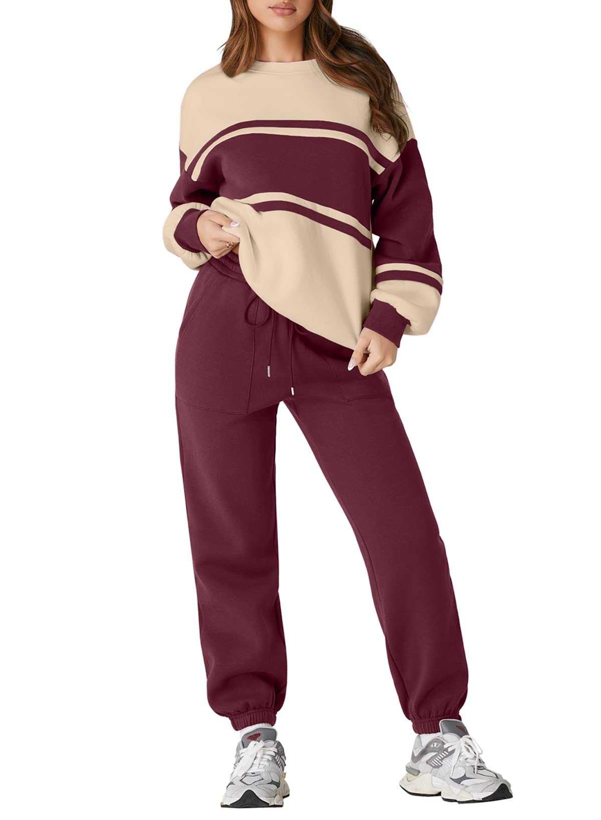 Jacē Women Fall Color Block Lounge Set