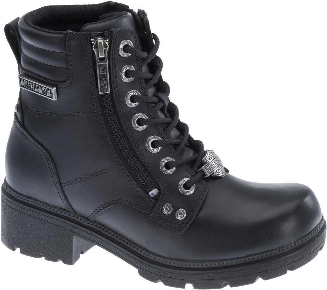HARLEY-DAVIDSON FOOTWEAR Womens Inman Mills Leather Motorcycle Casual Boot Black 10