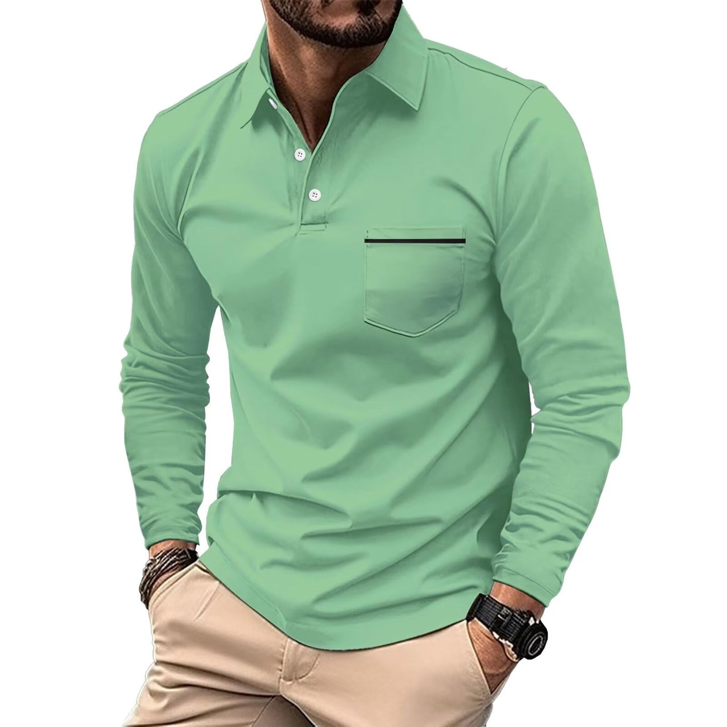 Jacē XL Green 3-Button Men's Polo