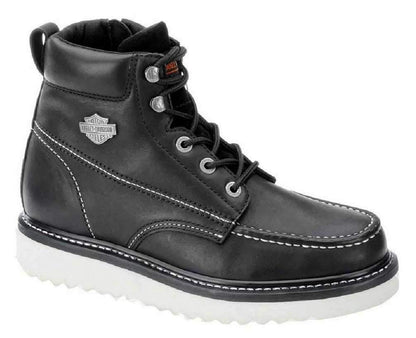 Harley-Davidson Mens Beau Leather Motorcycle Casual Wedge Boot Black 11