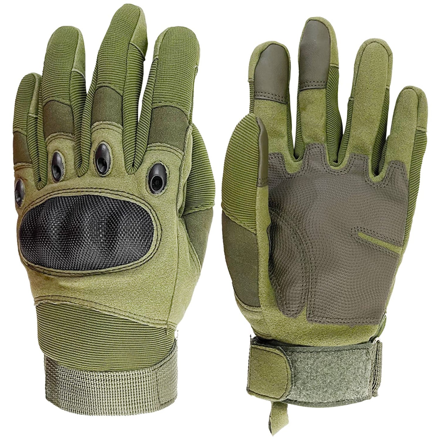 Jacē Tactical Gloves Hard Knuckle Gloves with Touchscreen Fingers Hand Gear for Hiking Camping Hunting Combat Shooting Cycling Motorcycle (Green Medium)