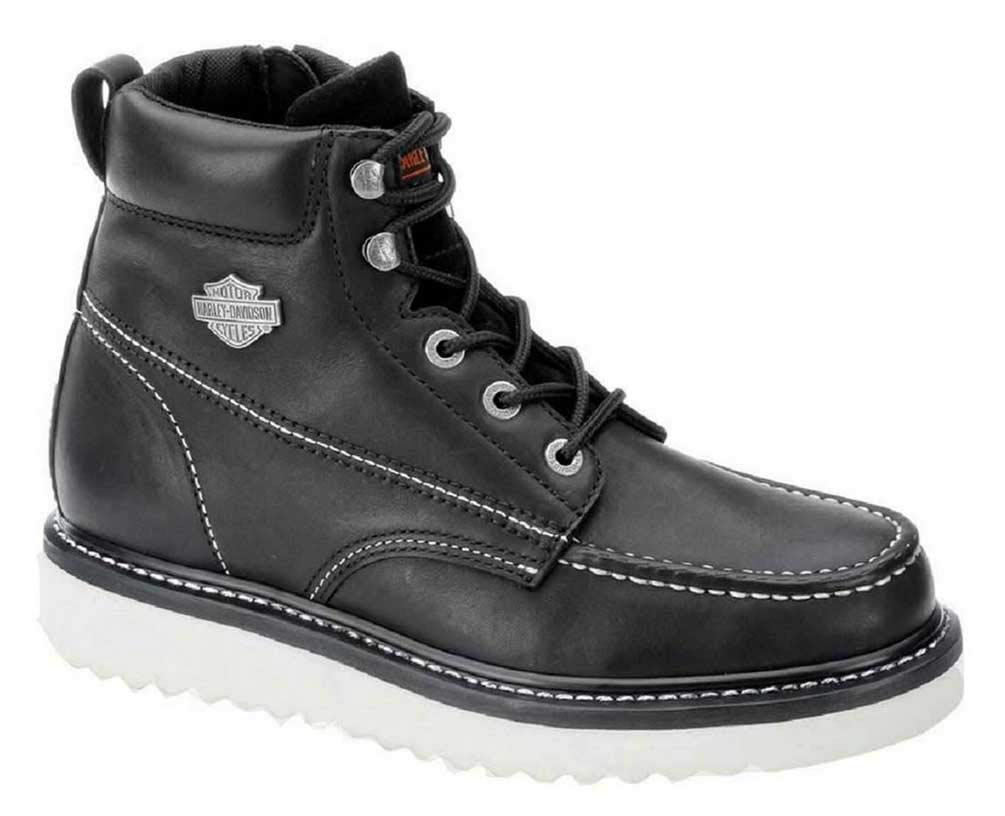 Harley-Davidson Mens Beau Leather Motorcycle Casual Wedge Boot Black 11