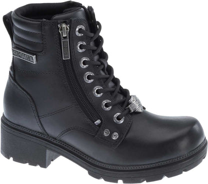 HARLEY-DAVIDSON FOOTWEAR Womens Inman Mills Leather Motorcycle Casual Boot Black 10