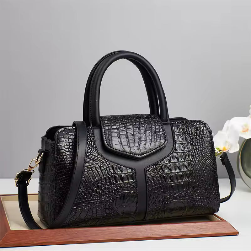 The Jacē Croc-Embossed Empress Satchel