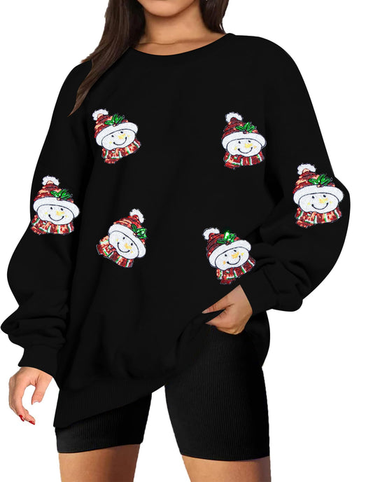 Jacē Sparkle Santa Sequin Sweatshirt