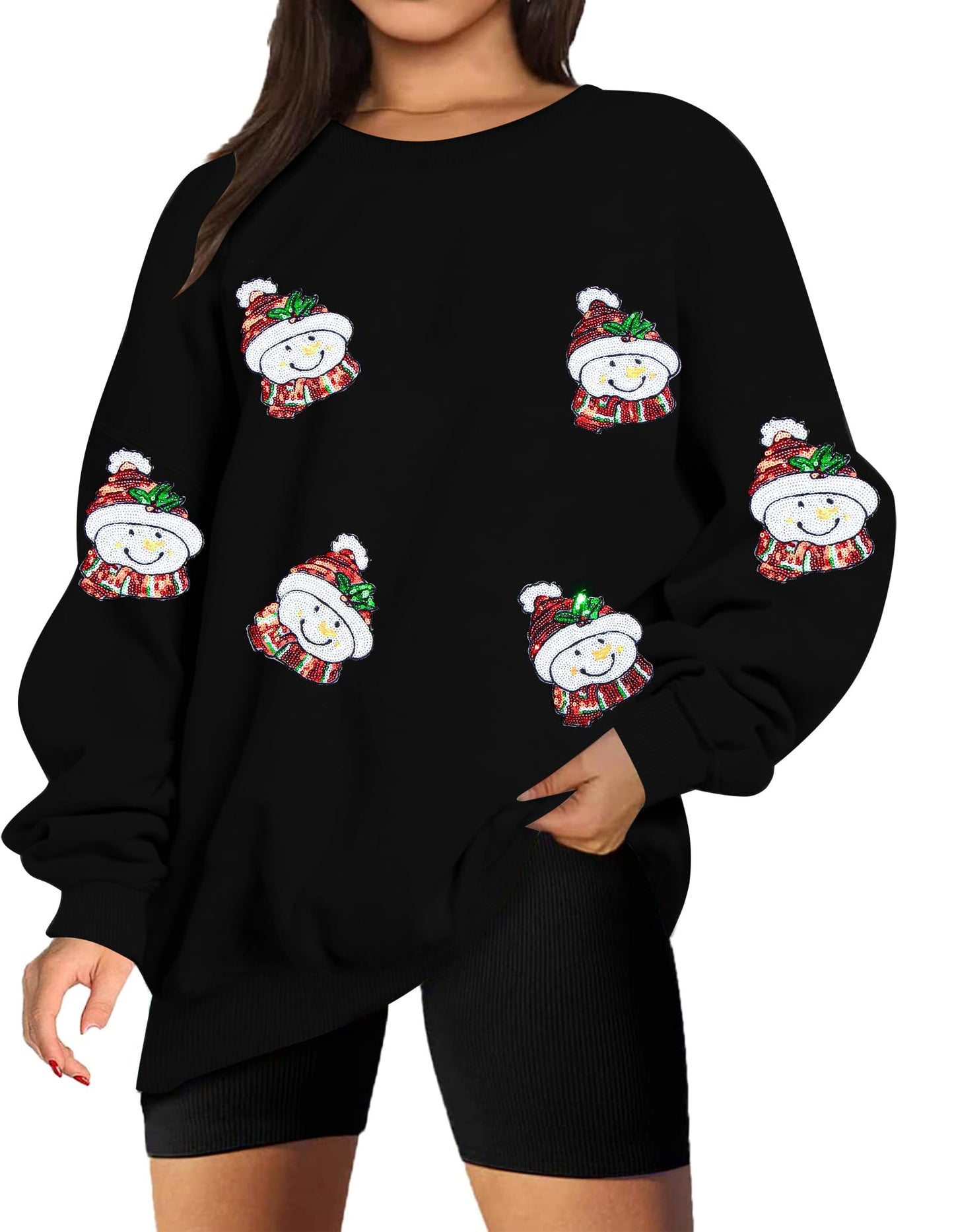 Jacē Sparkle Santa Sequin Sweatshirt