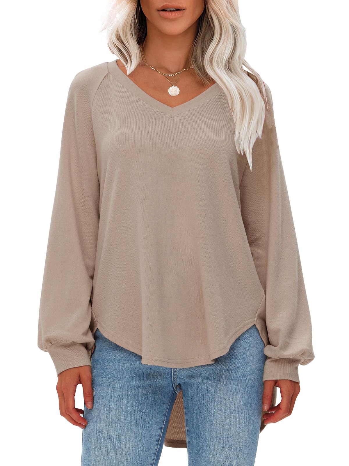 Jacē Soft V-Neck Tunic Top 2025 - Oversized Lightweight Sweater