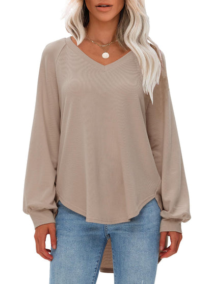 Jacē Soft V-Neck Tunic Top 2025 - Oversized Lightweight Sweater